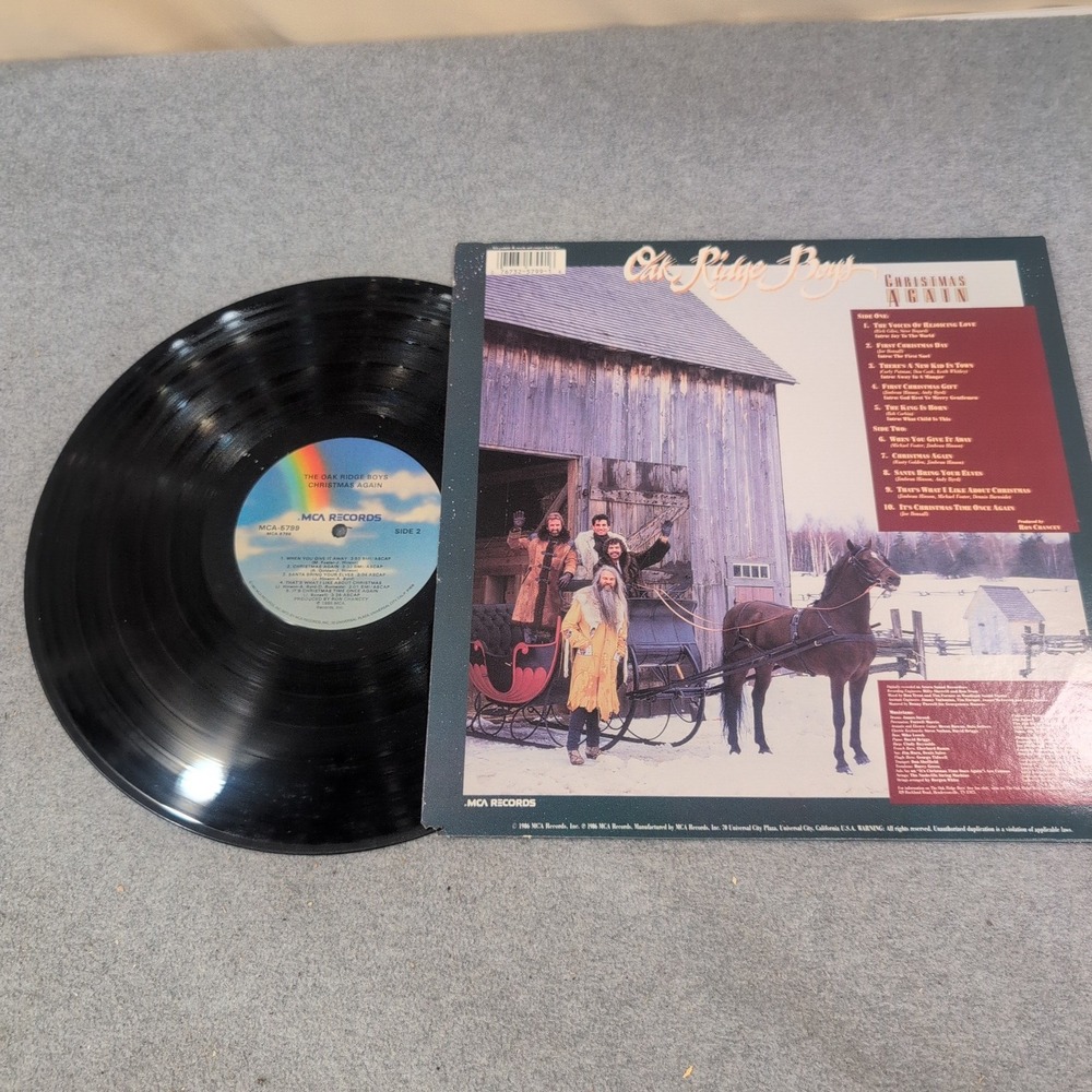 The Oak Ridge Boys Christmas Again Vinyl LP MCA-5799 1986 Country Holiday Album - Picture 2 of 2